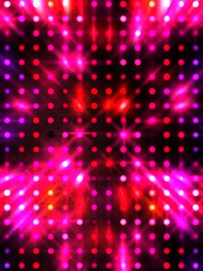 Parlayan ışıklar siyah arka planda parti izleri. Sahne veya stadyum ışıklarının dijital illüstrasyonu. Parlak desenli duvar kağıdı. Sahne ışıkları ile renkli ışıkların ihtişamlı arkaplanı.