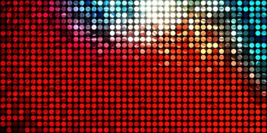 Parlayan ışıklar siyah arka planda parti izleri. Sahne veya stadyum ışıklarının dijital illüstrasyonu. Parlak desenli duvar kağıdı. Sahne ışıkları ile renkli ışıkların ihtişamlı arkaplanı.