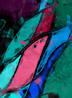 Tuval üzerinde etkileyici fırçalanmış resim. Kaotik resim. Taranmış Boyalı Soyut Arkaplan. Fırça darbesi ile boyanmış. Kaos duvarı sanatı. Sanatsal canlılık ve renkli duvar kağıdı.