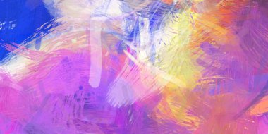 Soyut arkaplanda pürüzlü fırça darbeleri. Fırça boyası. Renkli boya darbeleri. Eşsiz duvar sanatı. Tuvaldeki modern sanat. Renkli çağdaş sanat eserleri.
