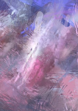 Soyut arkaplanda pürüzlü fırça darbeleri. Fırça boyası. Renkli boya darbeleri. Eşsiz duvar sanatı. Tuvaldeki modern sanat. Renkli çağdaş sanat eserleri.