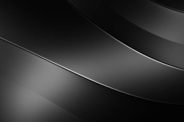 Siyah kıvrımlı yüzey. 3 boyutlu illüstrasyon. Soyut fütüristik geçmiş. Minimalist geometrik kapak tasarımı. Çarpık siyah çizgiler. Lüks dokuma duvar kağıdı. Zarif arkaplan.
