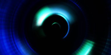 Parlayan neon ışıkları. Parlak sunum tasarım şablonu. Fotoğraf makinesi konsepti. Soyut arkaplan. Dönen ışık ışınları. Hareketli kavramsal duvar kağıdı. Grafik dijital illüstrasyon. 