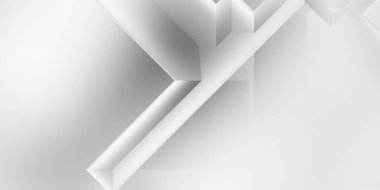 Beyaz 3d geometrik arka plan. Karanlık elementleri olan birinci sınıf soyut duvar kâğıdı. Poster, broşür, sunum ve web sitesi için özel tasarım. Moda lüks minimalist tasarım. Geometrik şablon. 