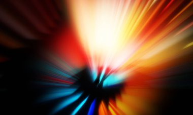 Siyah zemin üzerinde ışık parçacığı izleri. Parlayan parçacıkları ve çizgileri olan ışık patlaması yıldızı. Güzel hareketli soyut ışınlar duvar kağıdı. Renkli Patlama grafiği. Işık ışınlarının patlaması. 