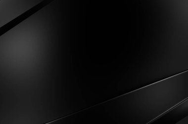 Geometrik katmanlı 3 boyutlu siyah arkaplan. Soyut koyu fütüristik duvar kağıdı. Zarif, parlak çizgili arka plan. Poster, broşür, sunum ve web sitesi için geometrik şablon tasarımı.