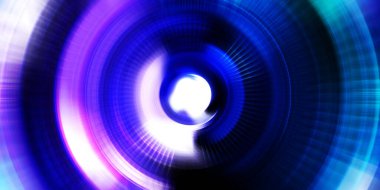 Parlayan neon ışıkları. Parlak sunum tasarım şablonu. Fotoğraf makinesi konsepti. Soyut arkaplan. Dönen ışık ışınları. Hareketli kavramsal duvar kağıdı. Grafik dijital illüstrasyon. 