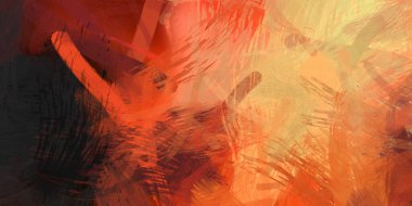 Soyut arkaplanda pürüzlü fırça darbeleri. Fırça boyası. Renkli boya darbeleri. Eşsiz duvar sanatı. Tuvaldeki modern sanat. Renkli çağdaş sanat eserleri.