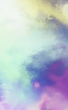 Modern fırça darbeleri. Poster, duvar sanatı, afiş, kart, kitap kapağı veya ambalaj için rahatlatıcı kompozisyonun yumuşak renkli çizimi. Pastel renklerle suluboya. 