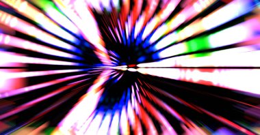 Siyah arkaplanda dönen ışık gösterisi. Lüks çizgiler. Parlak kıvrımlı duvar kağıdı. Uzay tüneli. Dönen ışık çemberi ya da maytap izi. Parlak konsept çizimi.