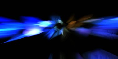 Güzel canlı renklerle enerji patlaması. Siyah arkaplanda izole edilmiş dinamik ışık ışınları. Parlayan renkli ışık parçacıklarının grafiksel 2D çizimi. Parlak tasarım şablonu.