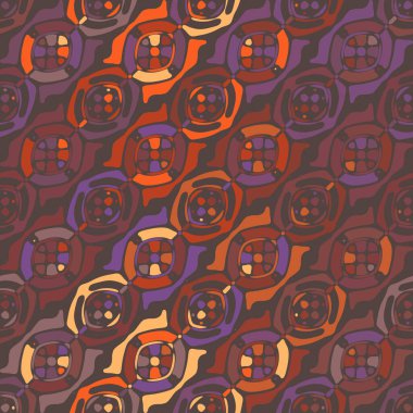 Yaratıcı karalama sanatı farklı şekil ve dokulara sahip kusursuz desen. Kolaj. Sanatsal arka plan. Soyut duvar kağıdı. Dekoratif hippi fayansları.