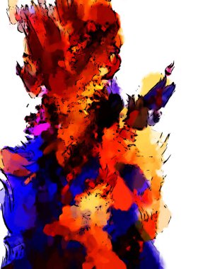 Mürekkep ve fosforlu kalemler yaratıcı çizimler. Beyaz arka planda boyama. El çizimi soyut renk dokuları. Poster, kart, davetiye, pankart, broşür, broşür için tasarım. Boyalı fırça darbeleri