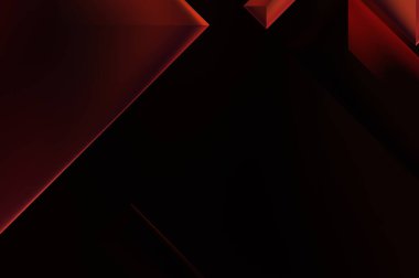 Geometrik dinamik şekiller. Gölgeli teknoloji dijital şablonu ve gradyan arka planda ışıklar. Modern basit geometrik renk gradyanı soyut arkaplan. 3B illüstrasyon. 