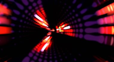 Siyah arkaplanda dönen ışık gösterisi. Lüks çizgiler. Parlak kıvrımlı duvar kağıdı. Uzay tüneli. Dönen ışık çemberi ya da maytap izi. Parlak konsept çizimi.