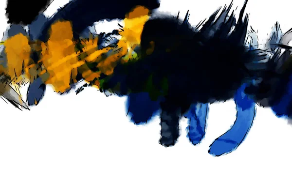 Inchiostro Pennarelli Illustrazione Creativa Pittura Sfondo Bianco Texture Astratte Colore — Foto Stock