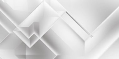 Beyaz 3d geometrik arka plan. Karanlık elementleri olan birinci sınıf soyut duvar kâğıdı. Poster, broşür, sunum ve web sitesi için özel tasarım. Moda lüks minimalist tasarım. Geometrik şablon. 