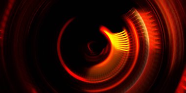 Fotoğraf makinesi konsepti. Soyut arkaplan. Dönen ışık ışınları. Hareketli kavramsal duvar kağıdı. Grafik dijital illüstrasyon. Parlayan neon ışıkları. Parlak sunum tasarım şablonu.