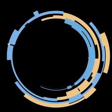 Fütürist dairesel gövde arayüzü elementi. Soyut çember geometrik arkaplan. Dijital teknolojinin grafiksel çizimi.