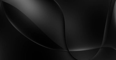 Web sitesi, poster, marka kimliği, broşür, sunum şablonu için lüks koyu bir arka plan. Dalgalı şekilli kaliteli tasarım. Dalgalanmalı soyut arkaplan. Pankart veya kapak tasarımı için dekorasyon.