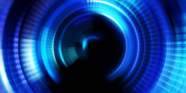 Parlayan neon ışıkları. Parlak sunum tasarım şablonu. Fotoğraf makinesi konsepti. Soyut arkaplan. Dönen ışık ışınları. Hareketli kavramsal duvar kağıdı. Grafik dijital illüstrasyon. 