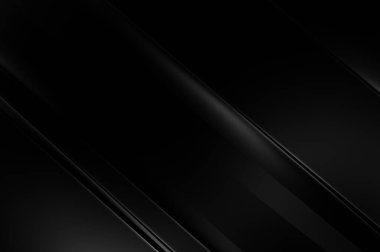 Geometrik katmanlı 3 boyutlu siyah arkaplan. Soyut koyu fütüristik duvar kağıdı. Zarif, parlak çizgili arka plan. Poster, broşür, sunum ve web sitesi için geometrik şablon tasarımı.