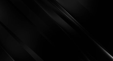 Geometrik katmanlı 3 boyutlu siyah arkaplan. Soyut koyu fütüristik duvar kağıdı. Zarif, parlak çizgili arka plan. Poster, broşür, sunum ve web sitesi için geometrik şablon tasarımı.