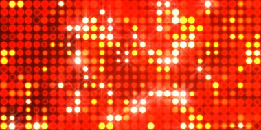 Parlak desenli duvar kağıdı. Sahne ışıkları olan renkli ışıkların ihtişamlı arkaplanı. Parlayan ışıklar siyah arka planda parti izleri. Sahne veya stadyum ışıklarının dijital illüstrasyonu. 