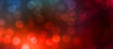 Kavramsal ışıklar duvar kağıdı. Güzel soyut çok renkli bokeh çemberleri parçacıklarla çevrili. Metninizi veya başlığınızı göstermek için boşluk ile odaklanmış olmayan canlı illüstrasyon. 