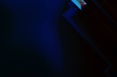 Geometrik dinamik şekiller. Gölgeli teknoloji dijital şablonu ve gradyan arka planda ışıklar. Modern basit geometrik renk gradyanı soyut arkaplan. 3B illüstrasyon. 