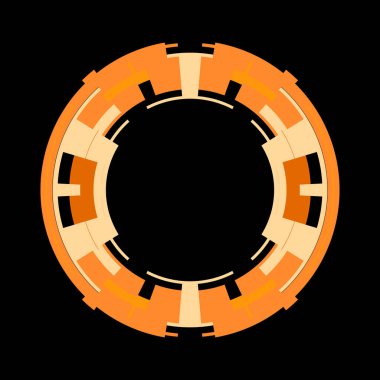 Fütürist dairesel gövde arayüzü elementi. Soyut çember geometrik arkaplan. Dijital teknolojinin grafiksel çizimi.