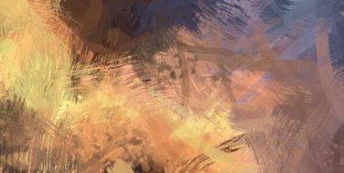 Soyut arkaplanda pürüzlü fırça darbeleri. Fırça boyası. Renkli boya darbeleri. Eşsiz duvar sanatı. Tuvaldeki modern sanat. Renkli çağdaş sanat eserleri.