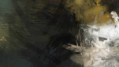 Soyut arkaplanda pürüzlü fırça darbeleri. Fırça boyası. Renkli boya darbeleri. Eşsiz duvar sanatı. Tuvaldeki modern sanat. Renkli çağdaş sanat eserleri.