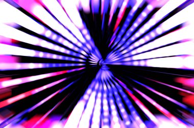 Siyah arkaplanda dönen ışık gösterisi. Lüks çizgiler. Parlak kıvrımlı duvar kağıdı. Uzay tüneli. Dönen ışık çemberi ya da maytap izi. Parlak konsept çizimi.