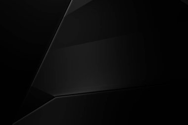 Lüks minimalist tasarım. Fütürist şablon. Karanlık elementleri olan birinci sınıf soyut duvar kâğıdı. Zarif bir zemin. Siyah üç boyutlu geometrik arkaplan. Poster, broşür, sunum için tasarım.