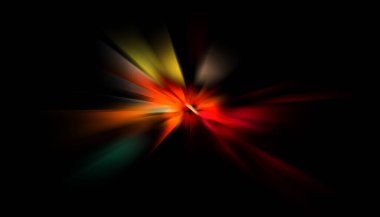 Parlayan yıldızın patlaması. Dinamik renkli arkaplan resmi. Parıldayan ışıklar duvar kağıdı. Tasarımınız için canlı şablon.