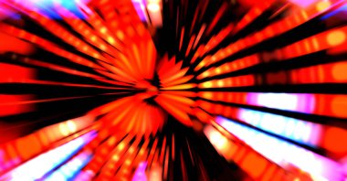 Siyah arkaplanda dönen ışık gösterisi. Lüks çizgiler. Parlak kıvrımlı duvar kağıdı. Uzay tüneli. Dönen ışık çemberi ya da maytap izi. Parlak konsept çizimi.