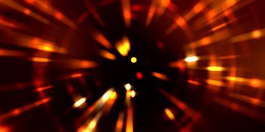 Parlayan ışıkları hareket ettirmenin havalı arka planı. Tasarımınız için canlı renkli bir portal şablonu. Işık ışınları ve hareket halindeki ışıldayan parçacıklar bir solucan deliği şekli oluşturuyor..