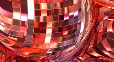 Metalik panel dokusunun 3 boyutlu çizimi. Renkli, parlak, soyut duvar kağıdı. Geometrik teknolojik parlak yansıtıcı arka plan. Yaratıcı parlak kavramsal arkaplan.