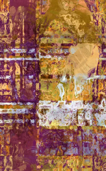 Chaotisch Schilderen Geborsteld Geschilderde Abstracte Achtergrond Expressief Geborsteld Schilderij Doek — Stockfoto