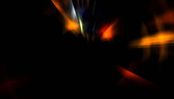 Spectaculaire Lichtshow Kleurrijke Levendige Uitbuiting Van Deeltjes Met Gloeiende Lichtstralen — Stockfoto