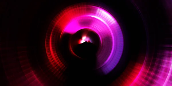 Gloeiende Neon Draaiende Lichten Glanzende Presentatie Ontwerp Template Fotografiecamera Concept — Stockfoto