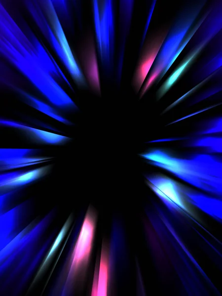 Raggi Dinamici Luce Isolati Sfondo Nero Illustrazione Grafica Particelle Luminose — Foto Stock