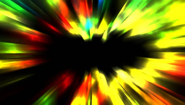 Dynamic Rays Light Isolated Black Background Graphic Illustration Glowing Colorful — Stock Photo, Image