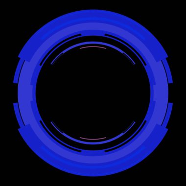 Fütürist dairesel gövde arayüzü elementi. Soyut çember geometrik arkaplan. Dijital teknolojinin grafiksel çizimi.