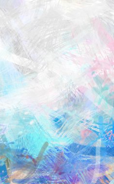 Soyut arkaplanda pürüzlü fırça darbeleri. Fırça boyası. Renkli boya darbeleri. Eşsiz duvar sanatı. Tuvaldeki modern sanat. Renkli çağdaş sanat eserleri.