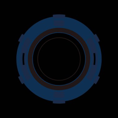 Fütürist dairesel gövde arayüzü elementi. Soyut çember geometrik arkaplan. Dijital teknolojinin grafiksel çizimi.