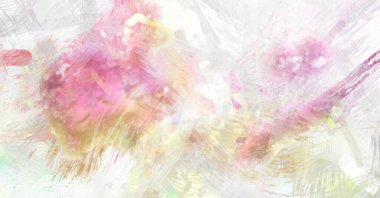 Soyut arkaplanda pürüzlü fırça darbeleri. Fırça boyası. Renkli boya darbeleri. Eşsiz duvar sanatı. Tuvaldeki modern sanat. Renkli çağdaş sanat eserleri.