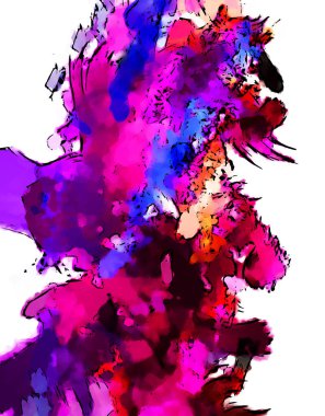 Mürekkep ve fosforlu kalemler yaratıcı çizimler. Beyaz arka planda boyama. El çizimi soyut renk dokuları. Poster, kart, davetiye, pankart, broşür, broşür için tasarım. Boyalı fırça darbeleri