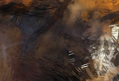 Soyut arkaplanda pürüzlü fırça darbeleri. Fırça boyası. Renkli boya darbeleri. Eşsiz duvar sanatı. Tuvaldeki modern sanat. Renkli çağdaş sanat eserleri.